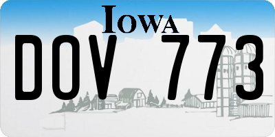 IA license plate DOV773