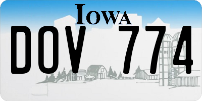 IA license plate DOV774