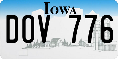 IA license plate DOV776