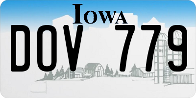 IA license plate DOV779