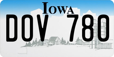 IA license plate DOV780