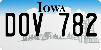 IA license plate DOV782