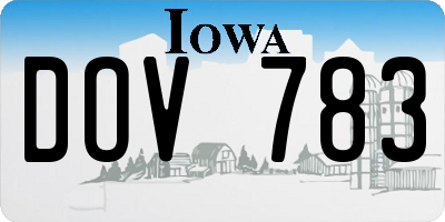 IA license plate DOV783