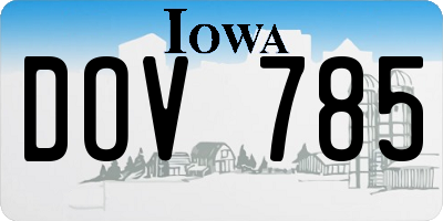 IA license plate DOV785