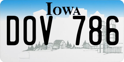 IA license plate DOV786