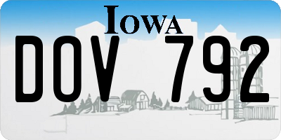 IA license plate DOV792