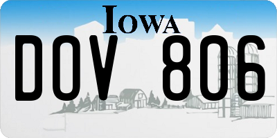 IA license plate DOV806