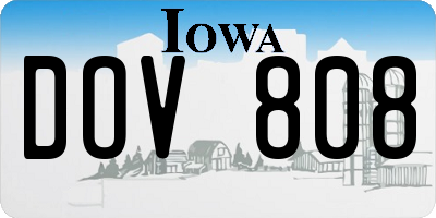 IA license plate DOV808