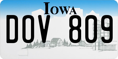 IA license plate DOV809