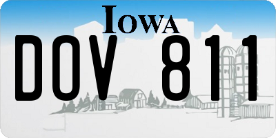 IA license plate DOV811