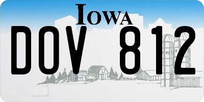 IA license plate DOV812