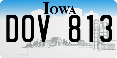 IA license plate DOV813