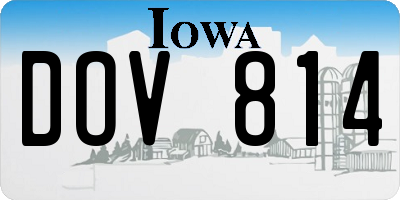 IA license plate DOV814