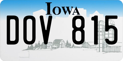 IA license plate DOV815