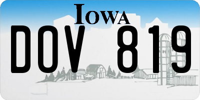 IA license plate DOV819