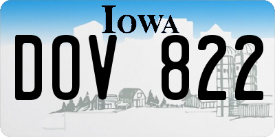 IA license plate DOV822