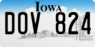 IA license plate DOV824
