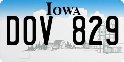 IA license plate DOV829