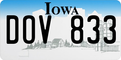 IA license plate DOV833