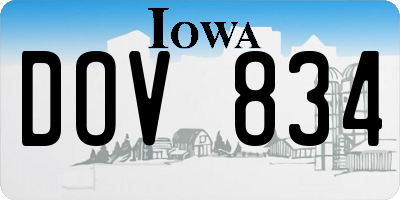 IA license plate DOV834