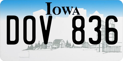 IA license plate DOV836