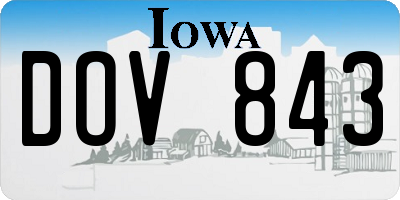 IA license plate DOV843