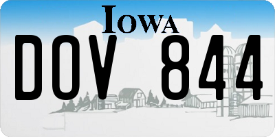 IA license plate DOV844