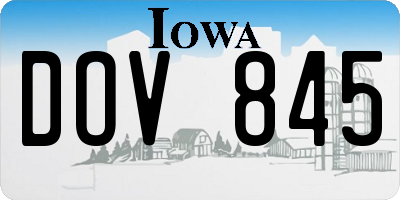 IA license plate DOV845