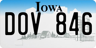 IA license plate DOV846