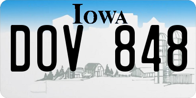 IA license plate DOV848