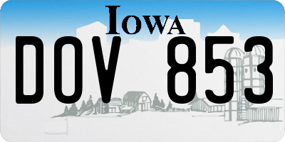 IA license plate DOV853