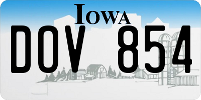 IA license plate DOV854