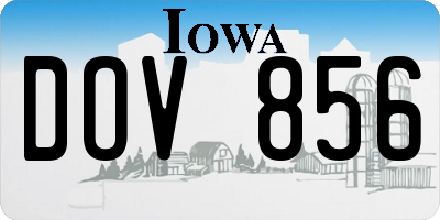 IA license plate DOV856