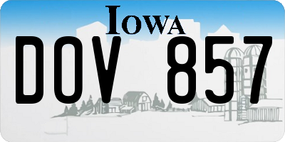 IA license plate DOV857