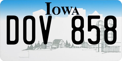 IA license plate DOV858
