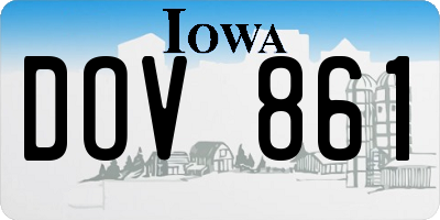 IA license plate DOV861