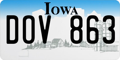 IA license plate DOV863