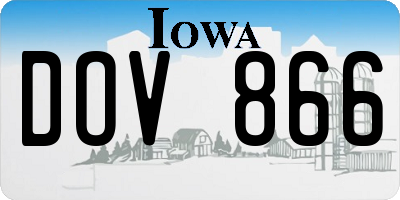 IA license plate DOV866