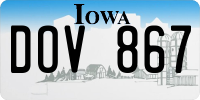 IA license plate DOV867