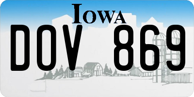 IA license plate DOV869