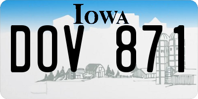 IA license plate DOV871