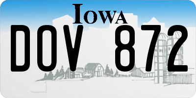 IA license plate DOV872