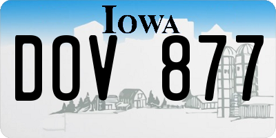 IA license plate DOV877