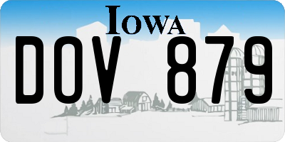 IA license plate DOV879