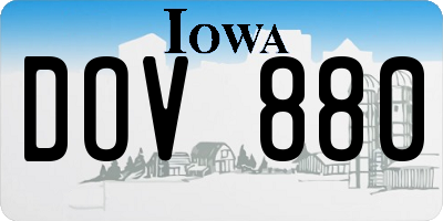IA license plate DOV880