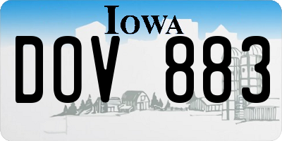 IA license plate DOV883