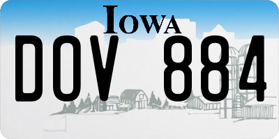 IA license plate DOV884