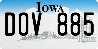 IA license plate DOV885