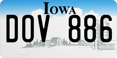 IA license plate DOV886