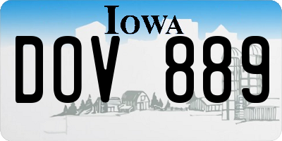 IA license plate DOV889